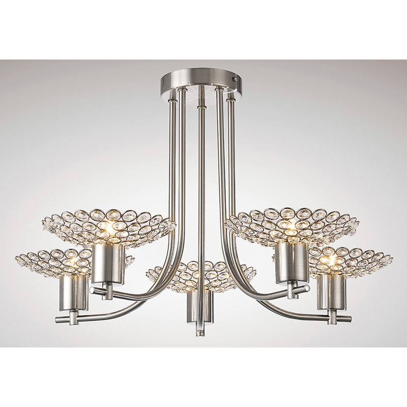 Ehrhart 5 - Light Unique/Statement Chandelier, Satin Nickel
