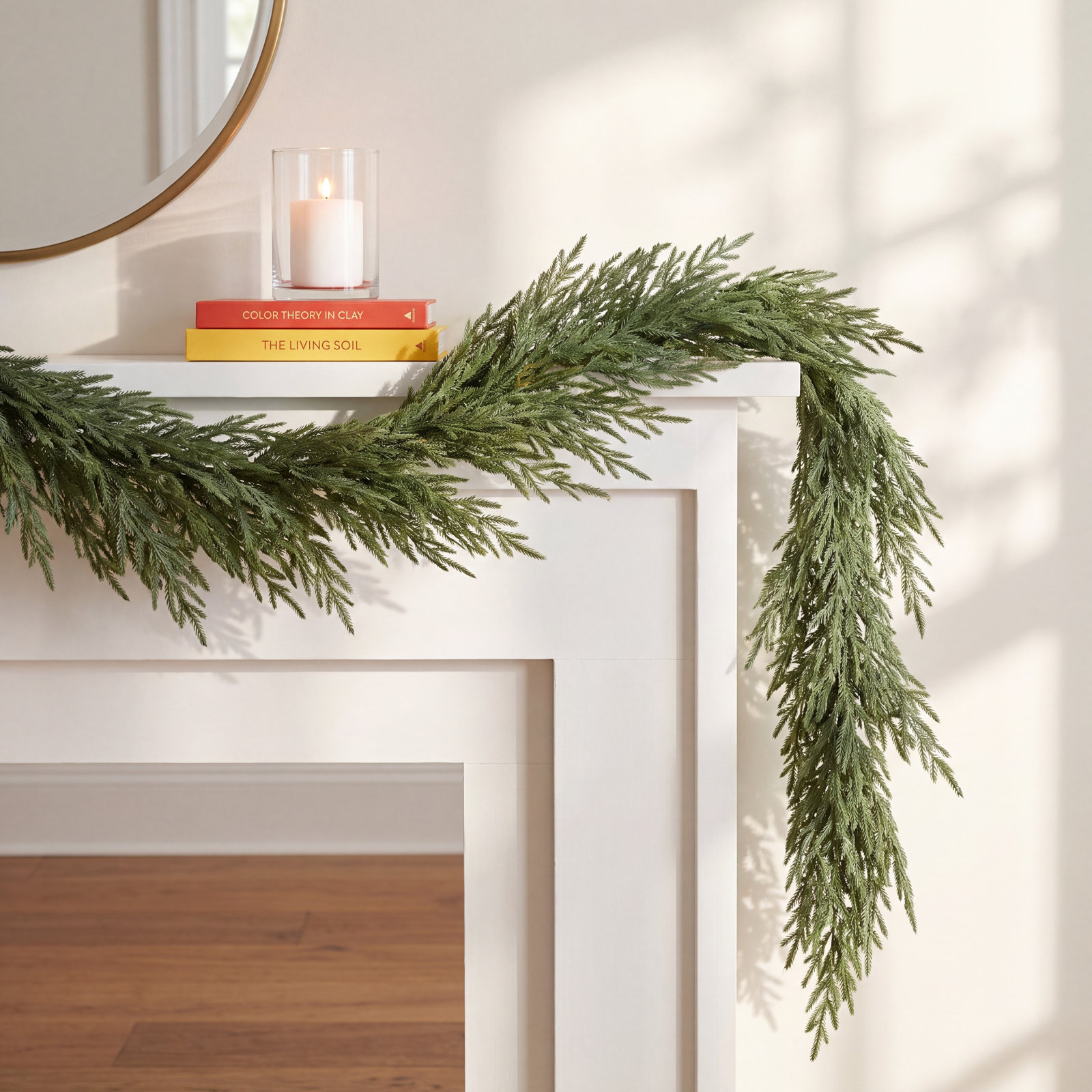 60" Norfolk Pine Christmas Garland, Sage
