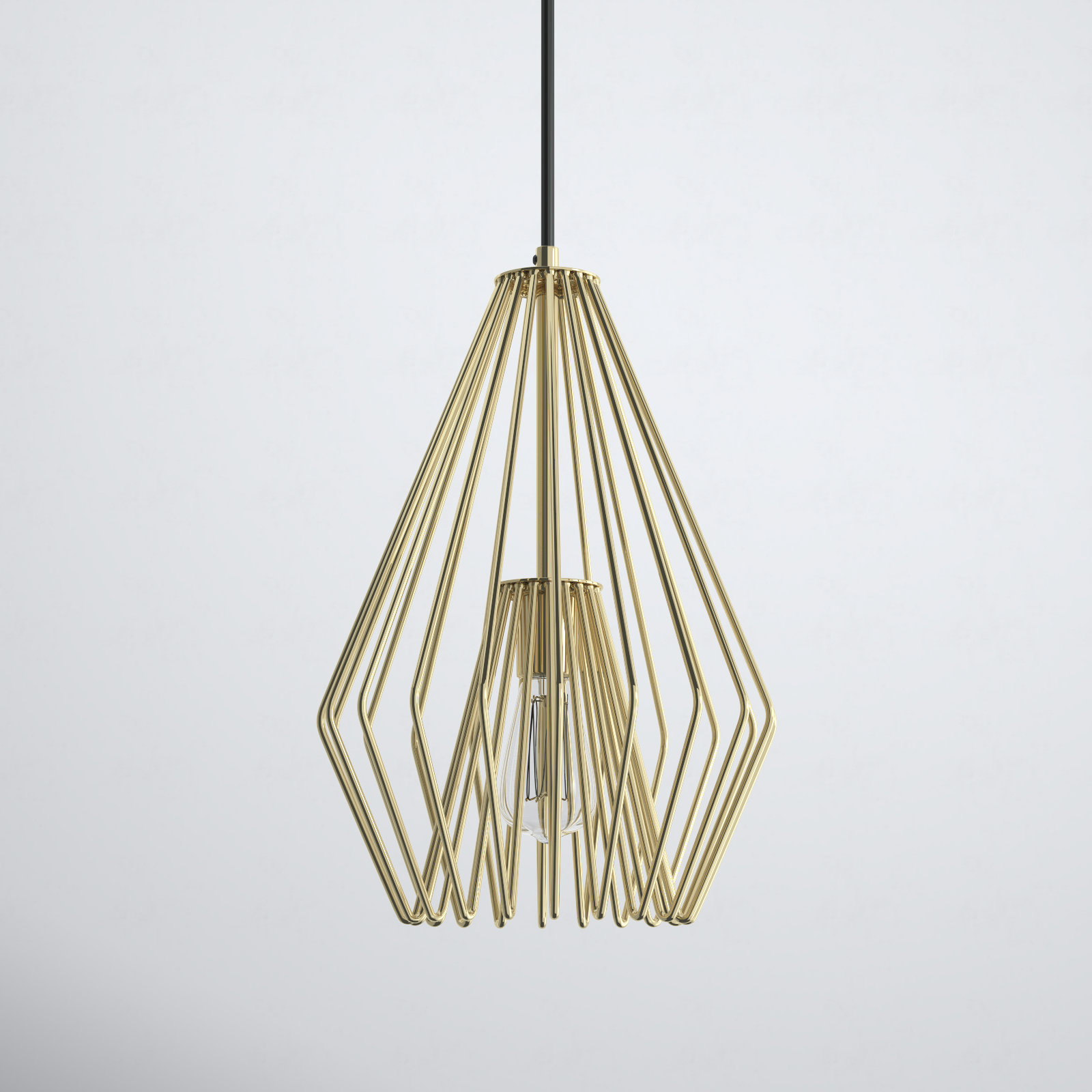 Frankie Single Light Metal Dimmable Pendant, 15.75" H x 9.25" W x 9.25" D, Metallic Gold