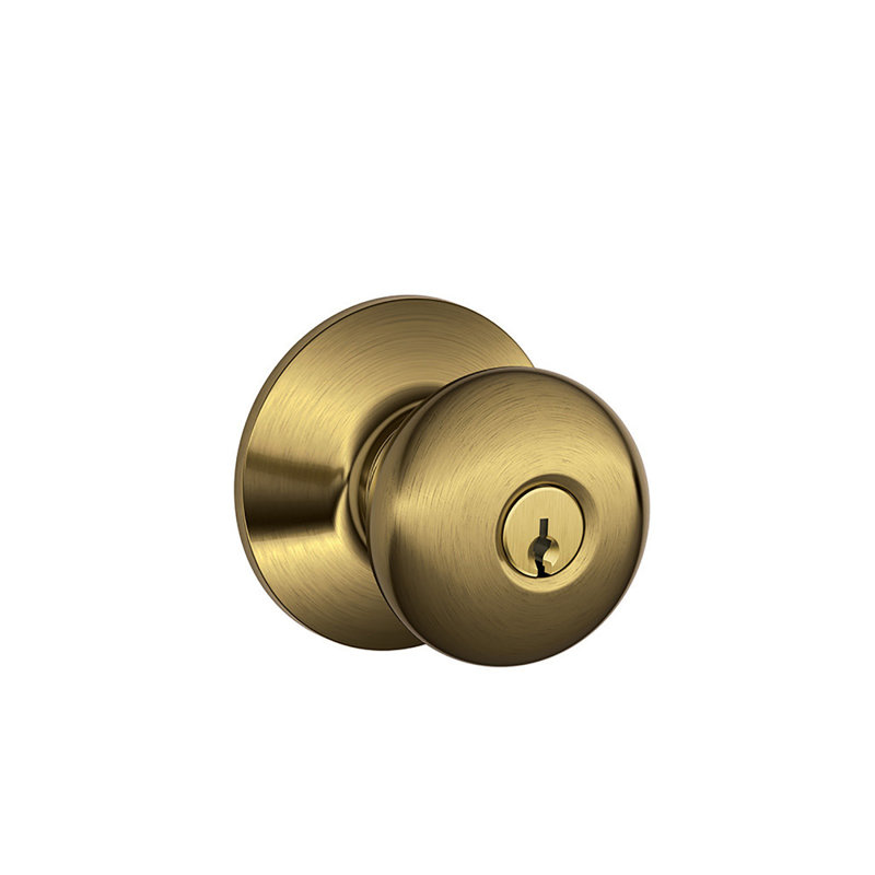 Plymouth F Series Keyed Entry Knobset with Round Rosette, Bright Chrome