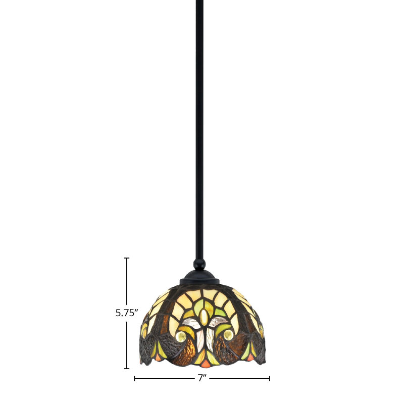 Mini-luminaire suspendu suspendu Zilo, fini granit foncé avec verre de 7 po, Noir mat