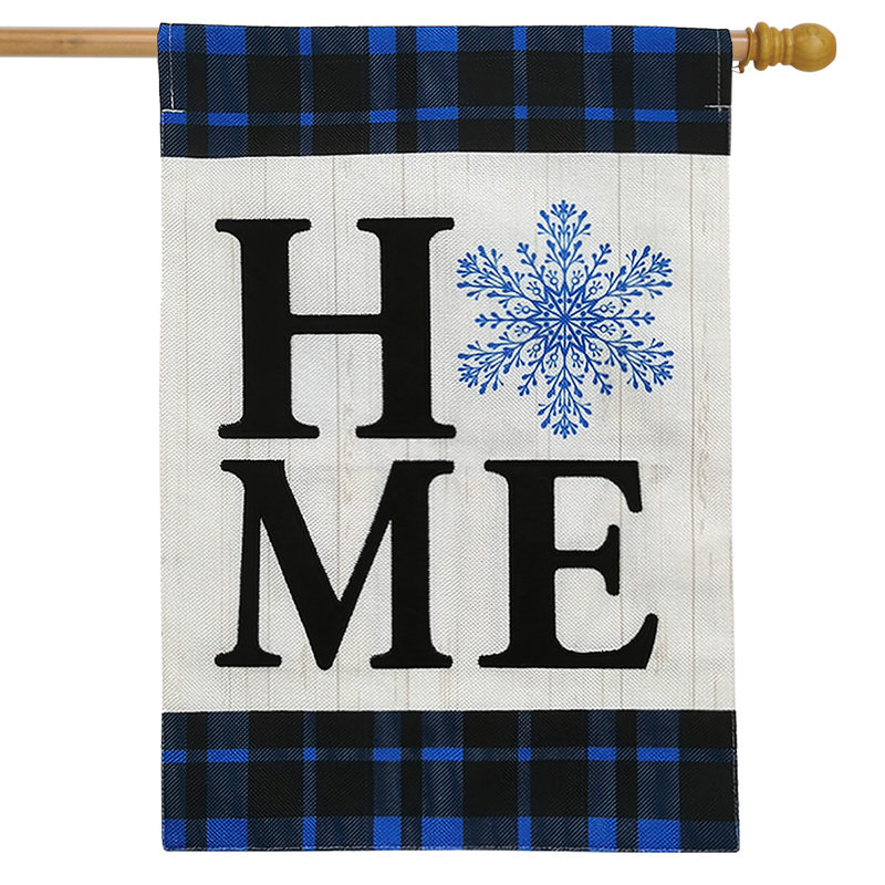 Drapeau de maison en flocon de neige