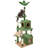 59In Palm Cat Tree, Cute Cat Tower W/Green Palm Frond, Spacious Platform, Double-Level Cat Condo, Scratching Posts, Fluffy Balls For Cat Kitty, Multi-Level Large Cat Tree For Indoor Cats