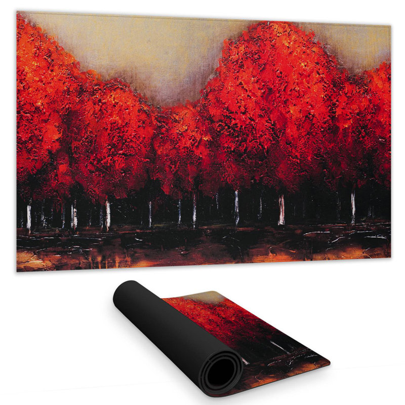 Red dark trees - 14.00"x24.25" Desk mat