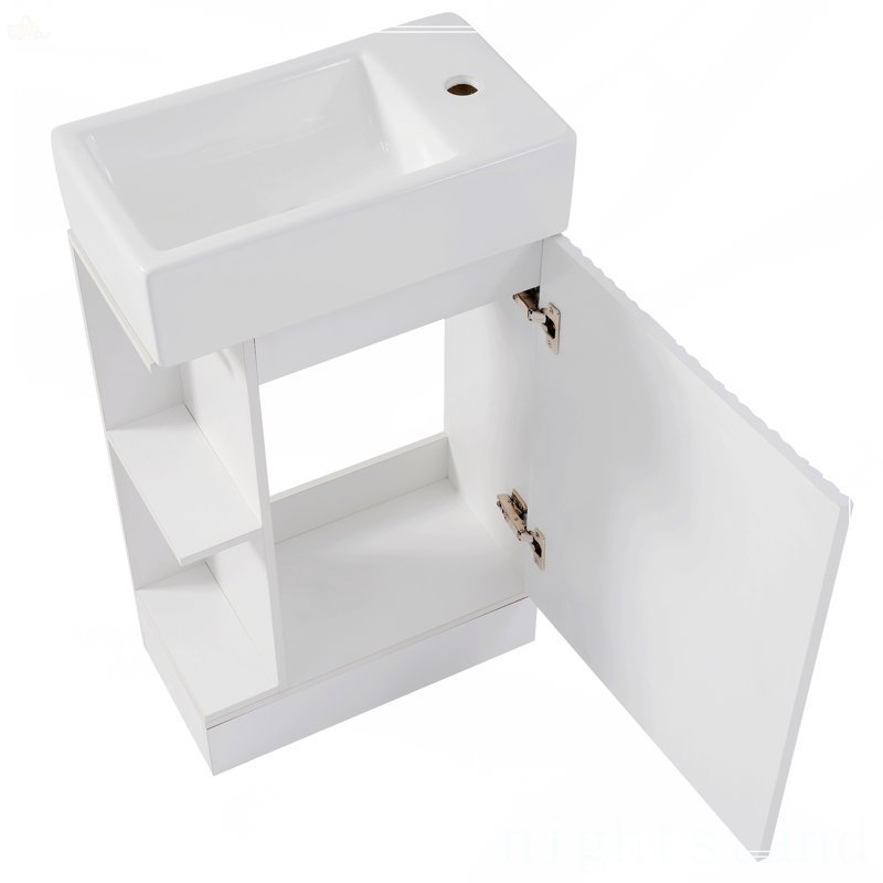 Meuble-lavabo 18,6 po avec lavabo, Blanc