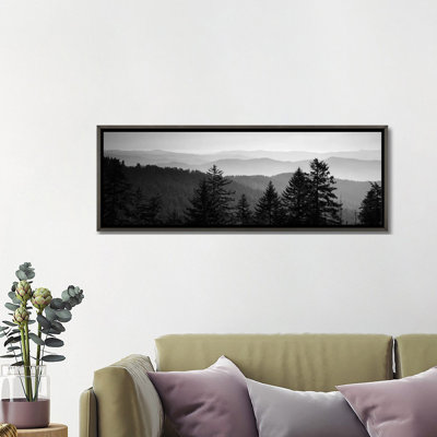 Vaste Landscape in B&W, Great Smoky Mountains National Park, North Carolina par - Reproduction de photo panoramique sur toile
