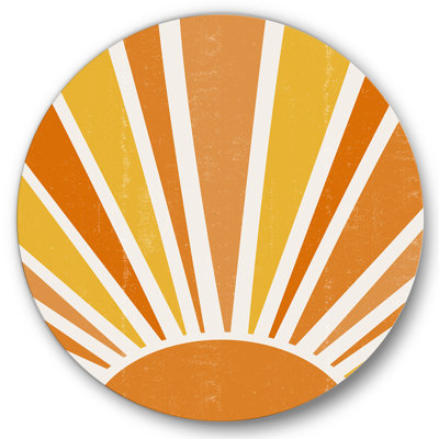 " Minimalist Bright Shining Orange Sun Rays II " by Designart