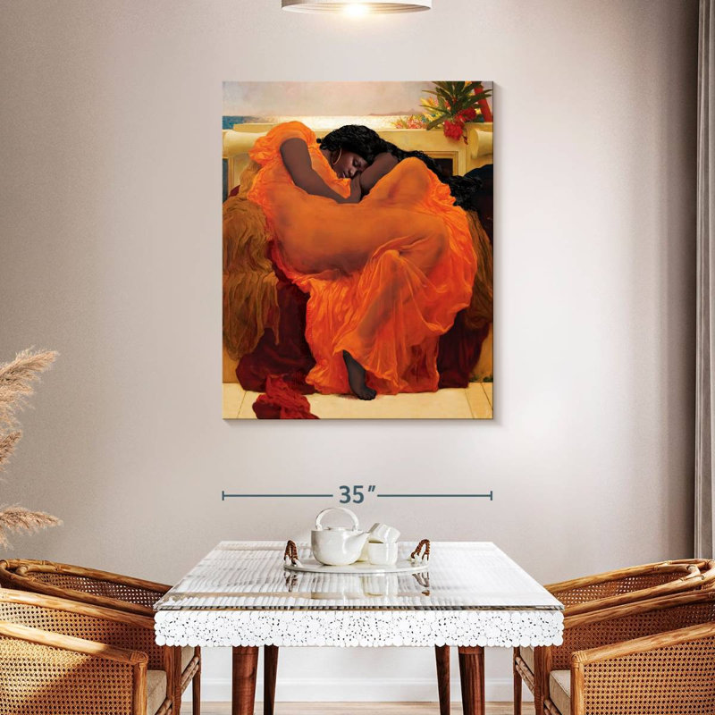 Flaming June Inspired African American Canvas Print, 36" H x 45" W x 1.25" D