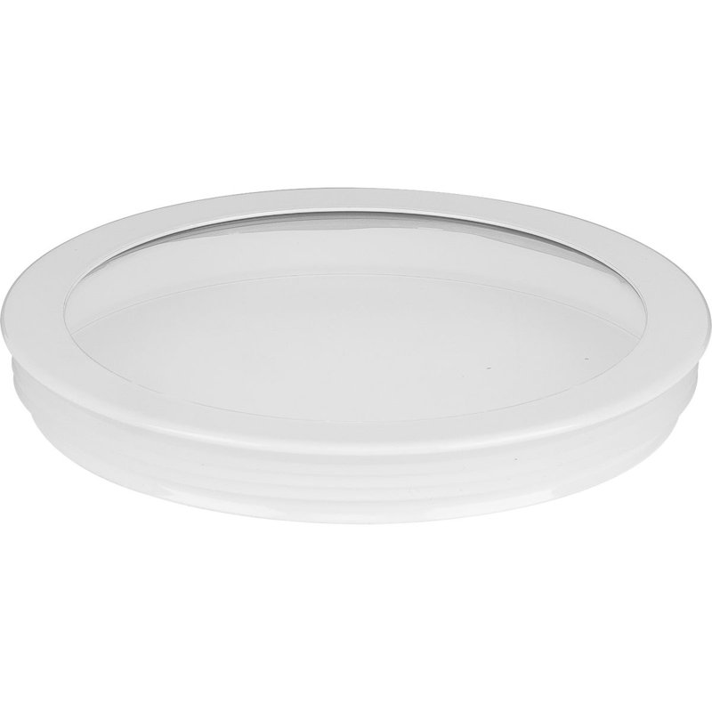 Lentille cylindrique ronde en verre transparent, Blanc, H 0,79 po x l 6 po x P 6 po