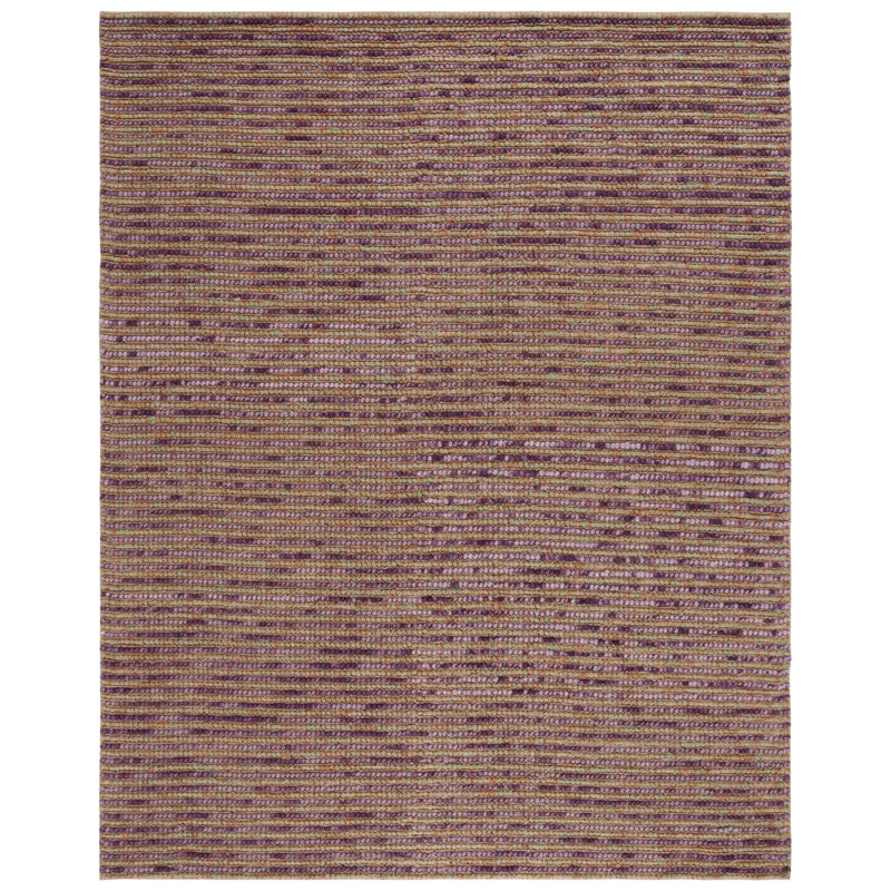 Ferrera Abstract Hand-Knotted Purple/Beige/Orange Area Rug, Rectangle 8' x 10'