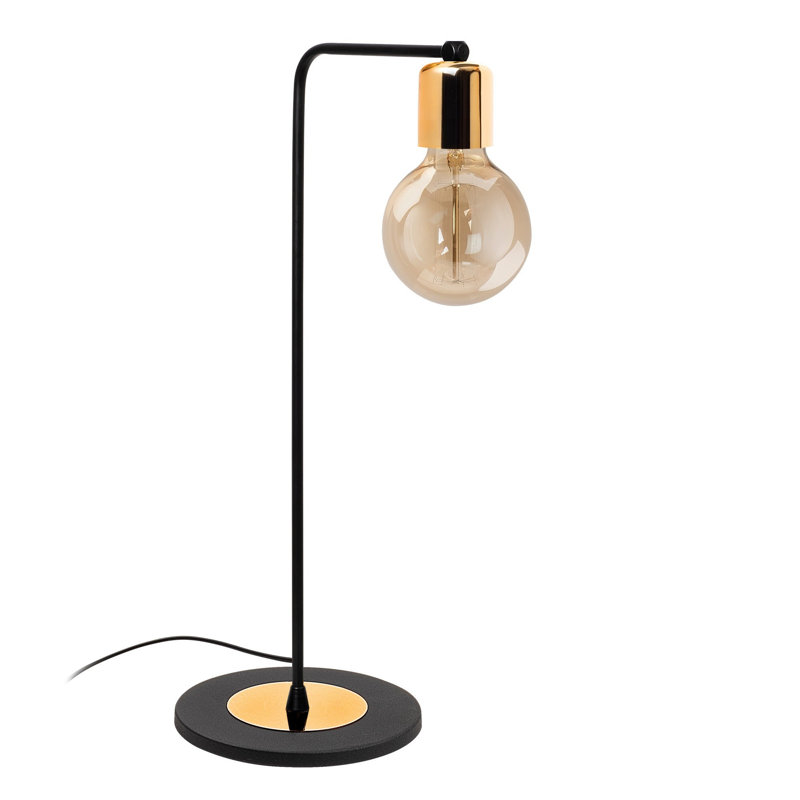 Lampe de table en métal, Noir / or
