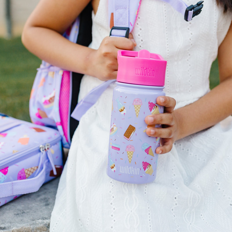Bouteille d'eau en acier inoxydable 14 oz pour enfants Wildkin - sans BPA, étanche, isolée, facile à nettoyer - Sweet Dreams