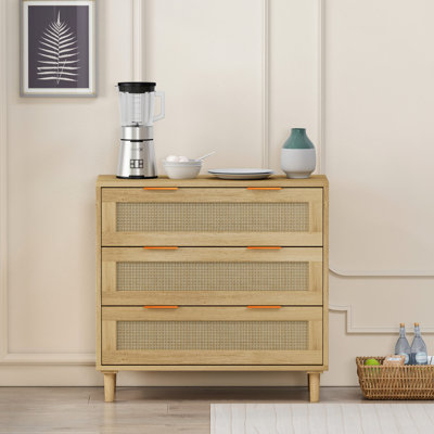 31.6" 3 Storage Unit, Oak Color, For Bedroom, Living Room, Dining Hallways, Versatile Solution Cabinet Purposes. Modern Natural , Color. , Practical Use