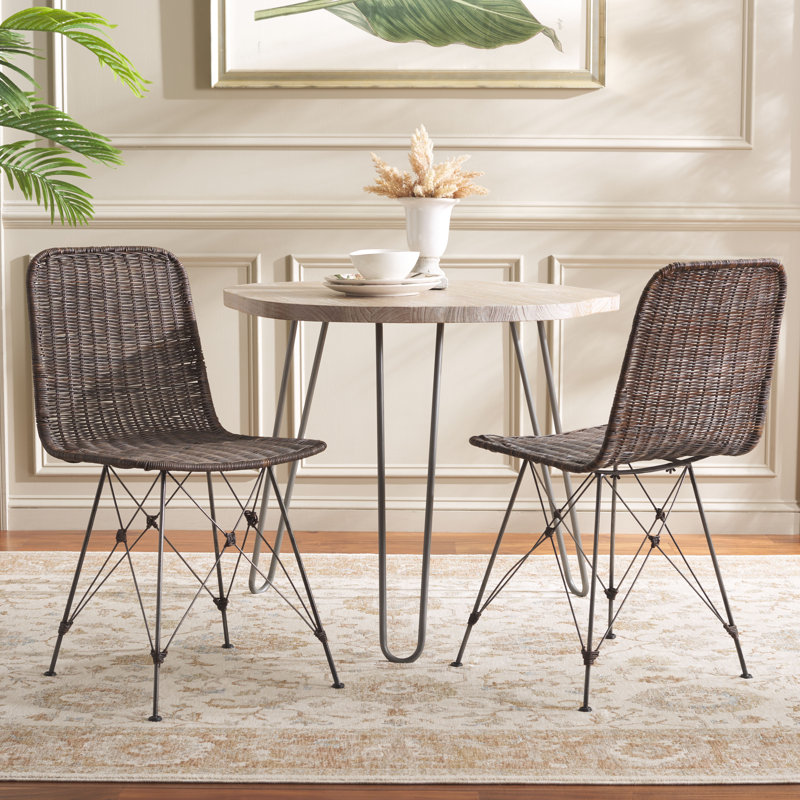 Chaise tissée Comptom, Marron foncé