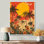 «Cianfero Red Summer Fire - Sunflowers», art mural sur toile