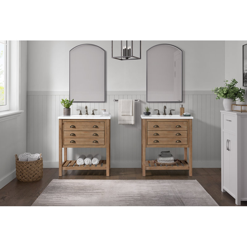 Grigg 31'' Free Standing Single Bathroom Vanity with Cultured Marble Top