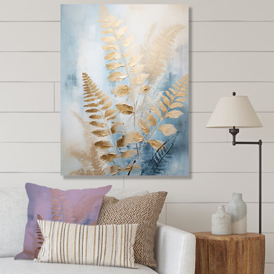 "Blue and Golden Ferns Symphony II", reproduction d'art sur toile