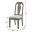Ensemble de 2 chaises d'appoint à dossier ouvert Timeless Elegance avec finition en lin beige et chêne vieilli pour plus de confort et de style