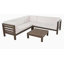 ensemble modulaire d'extérieur en bois avec coussins, blanc
