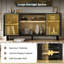Mid-Century Modern TV Stand with Storage, TV Console Table with Glass Doors for Living Room-1362892905