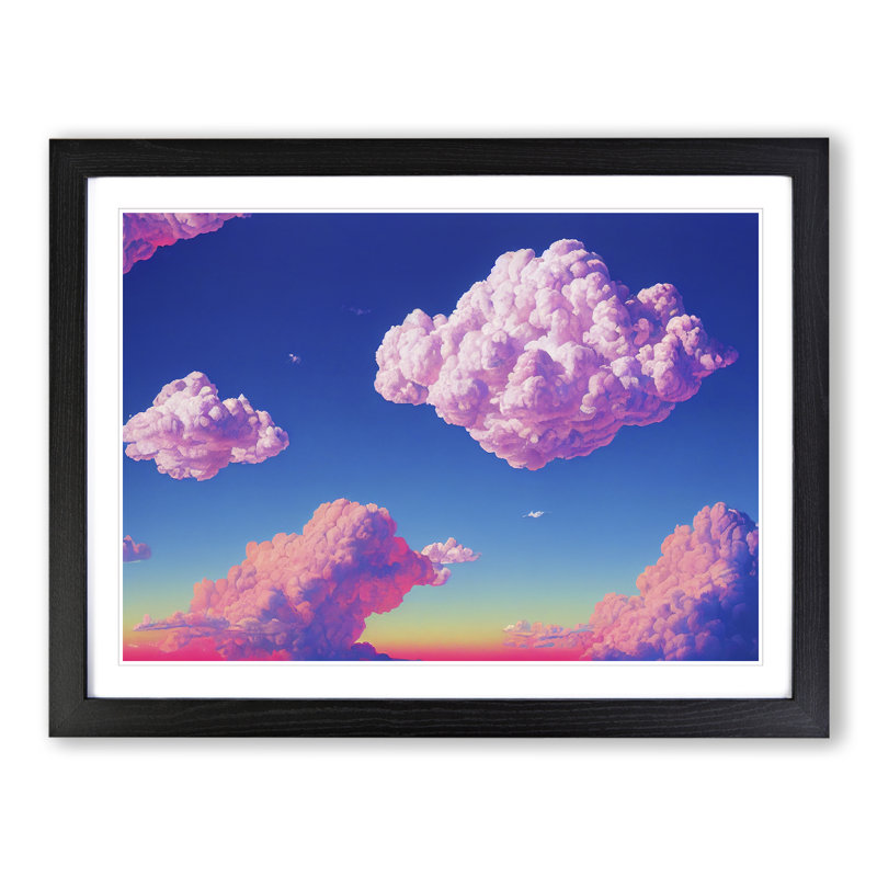 Dynamic Clouds - Single Picture Frame Painting, Black, 46cm H x 64cm W x 2cm D