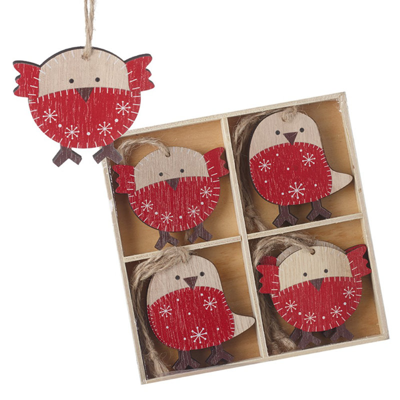 6cm Wood Animals Holiday Shaped Ornament