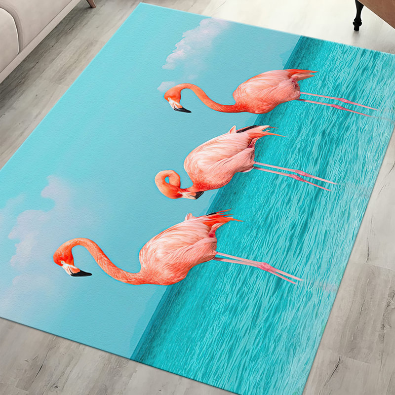Non Woven Thin Printed Rug with Abstract Shapes in Vibrant Colors Adding a Chic Touch to Any Room Decor