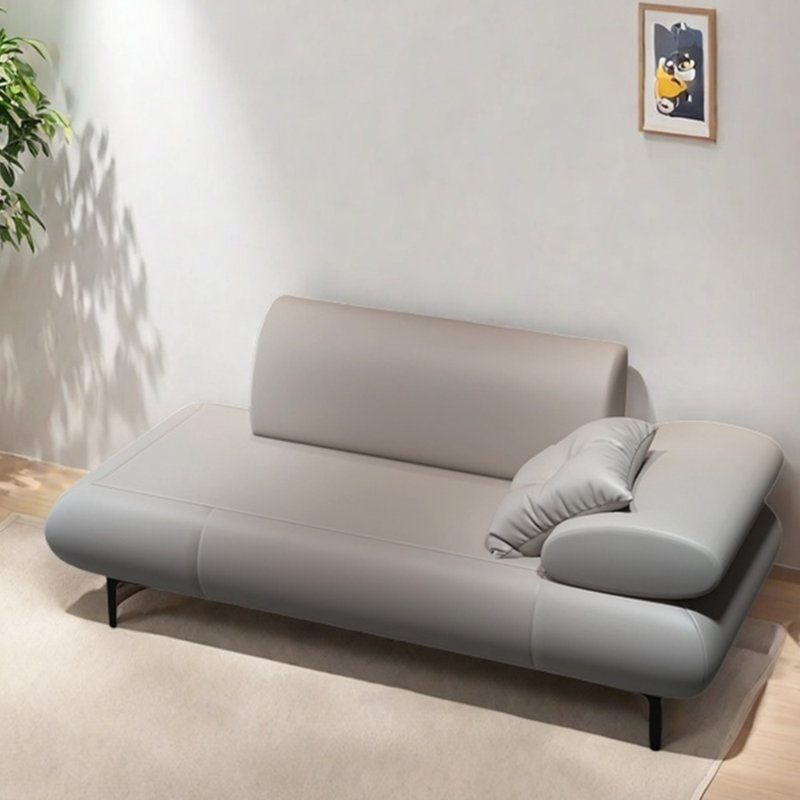 Chaise longue en similicuir léger et luxueux, Face à la droite, Beige