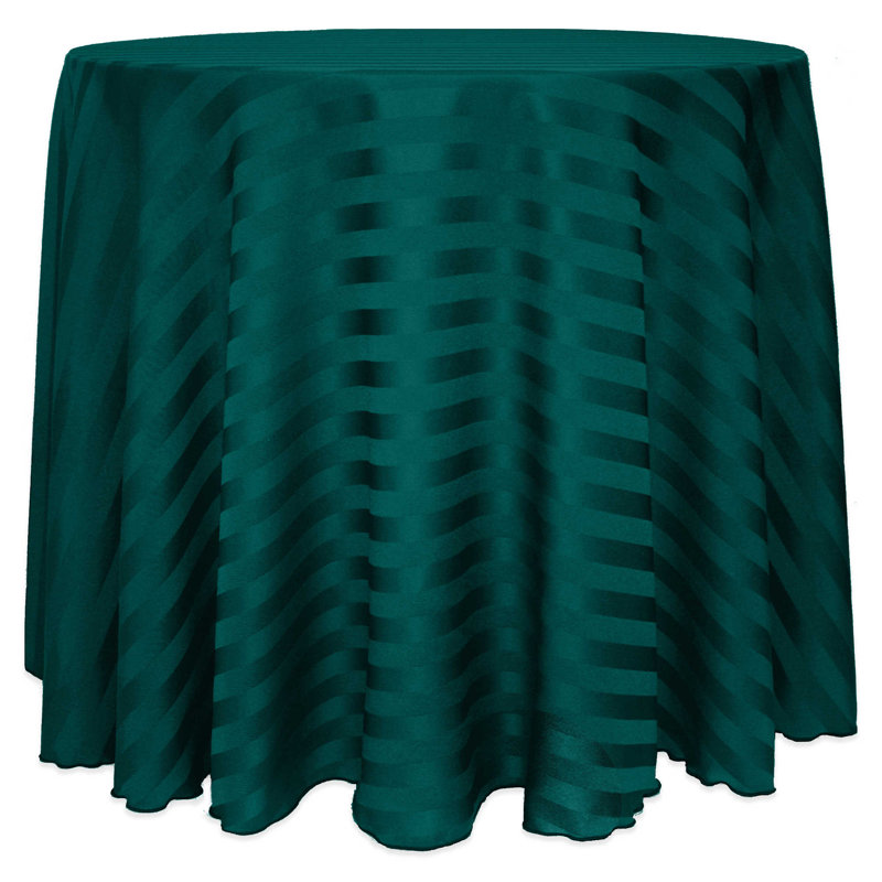 Ultimate Textile Satin Stripe Rectangular Tablecloth, Teal, 1, 120" x 120"