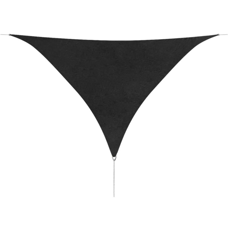 5m x 5m Triangular Shade Sail, Black