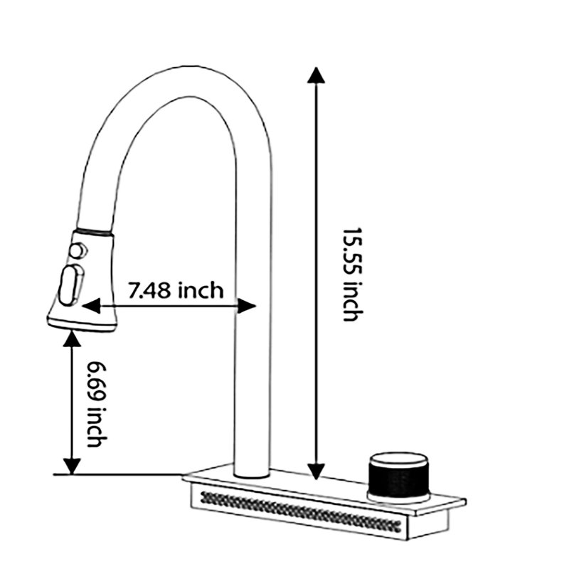 Évier de cuisine à simple cuve avec robinet escamotable et laveuse à tasse