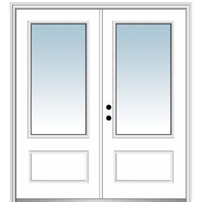 Porte d'entrée pré-suspendue en fibre de verre apprêtée