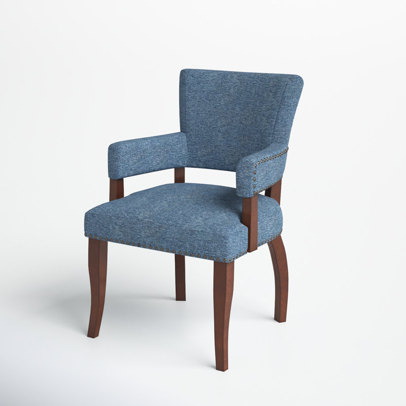 Dawson Upholstered Dining Chair with Padded Arm, Blue