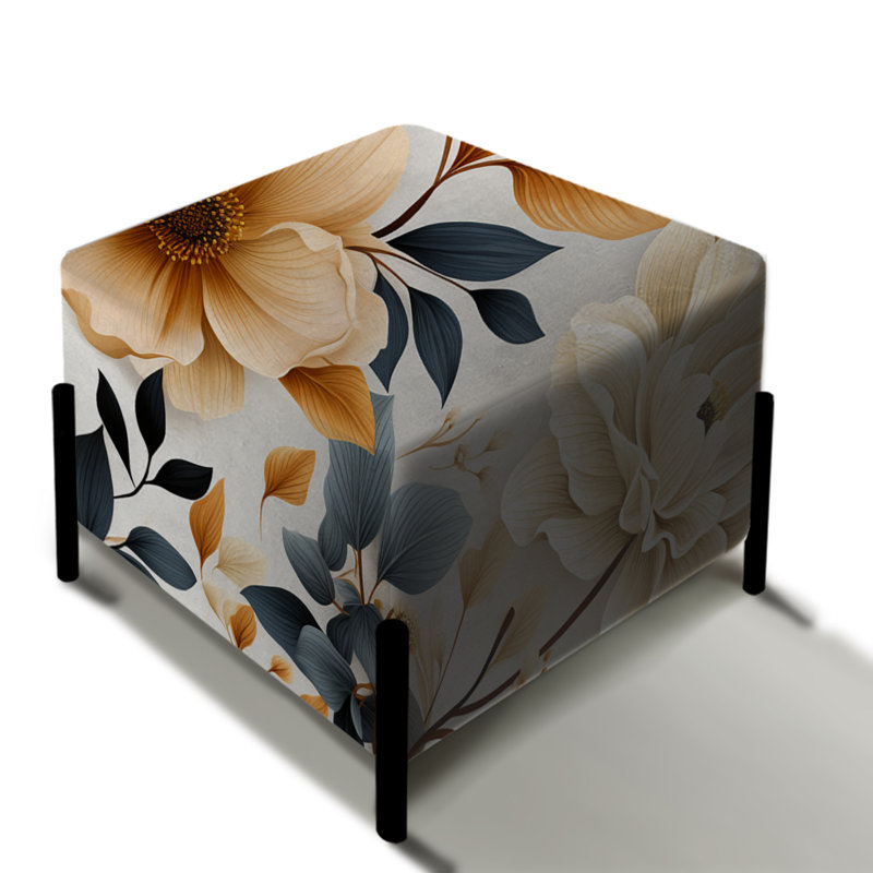 Boho Earthy Blooms - Repose-pieds carré floral