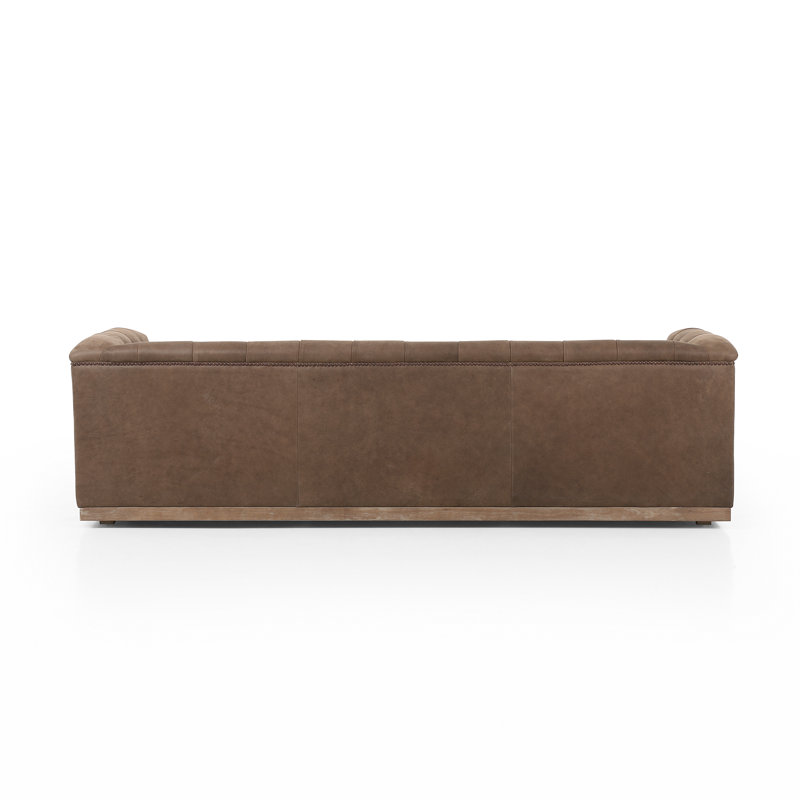 Maxx Sofa, Umber Gray Top Grain Leather, 95"