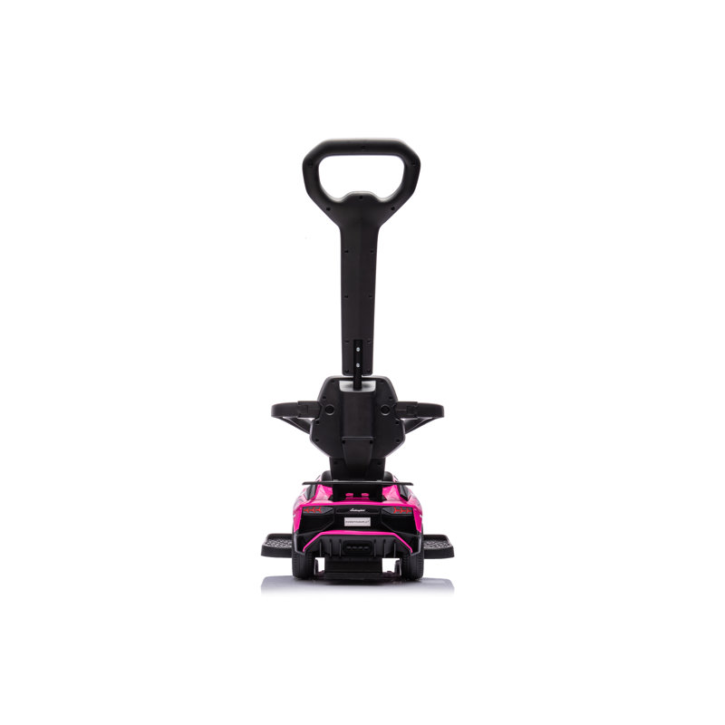 Pink Lamborghini 3-in-1 Kids Push Ride-On Toy Car