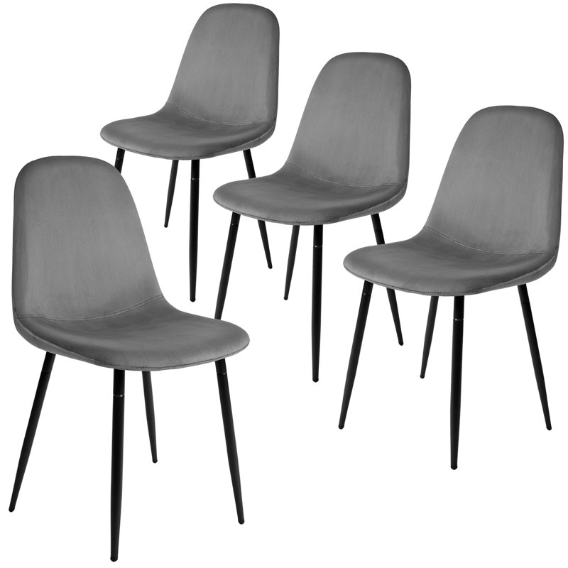 Velvet Dining Chairs Set Of 4, Grey