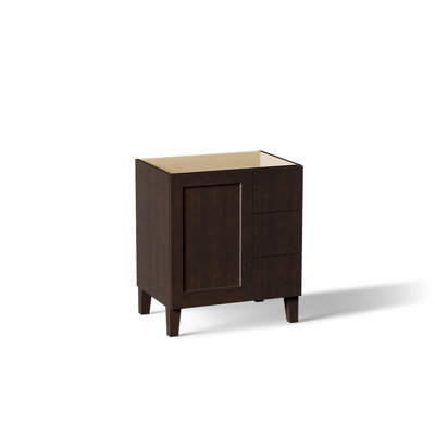 Poplin® 30 po Meuble-lavabo avec pieds de meuble, 1 porte et 3 tiroirs à droite