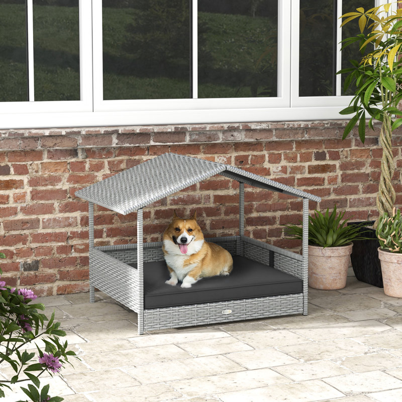 Niche pour chien avec auvent et sous-main pour chien de taille moyenne