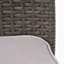 Chaise d'extérieur empilable en rotin PE avec structure en fer et coussins (ensemble de 4), osier gris