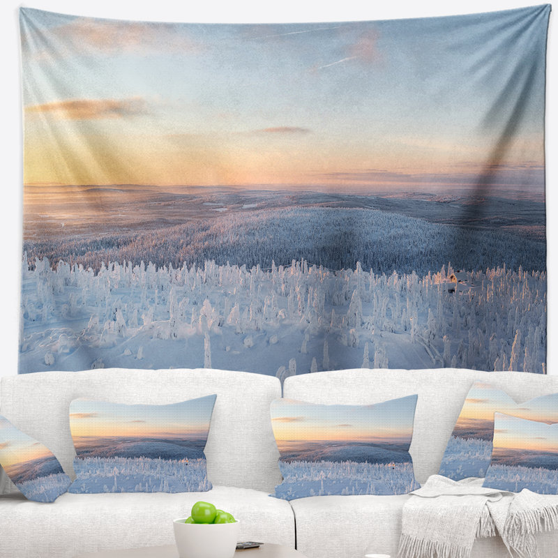Paysage d'hiver en Laponie, H 78 po x l 92 po