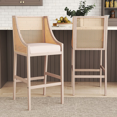 Anje Upholstered Counter Stool with Solid Wood Frame