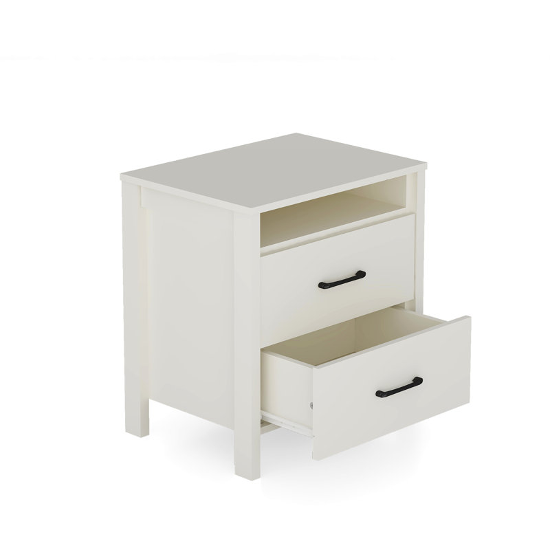  Allysyn 22.7" 2 Drawer Nightstand, Ivory, Individual
