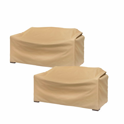 Modern Leisure Basics Patio Loveseat Cover, 2-Pack, 55"L x 33"W x 38"H, Khaki