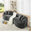 4 places avec revêtement en chenille douce, gris foncé, rembourrage printanier, canapé gris de bureau, sans assemblage, style nuage, maison-602956486
