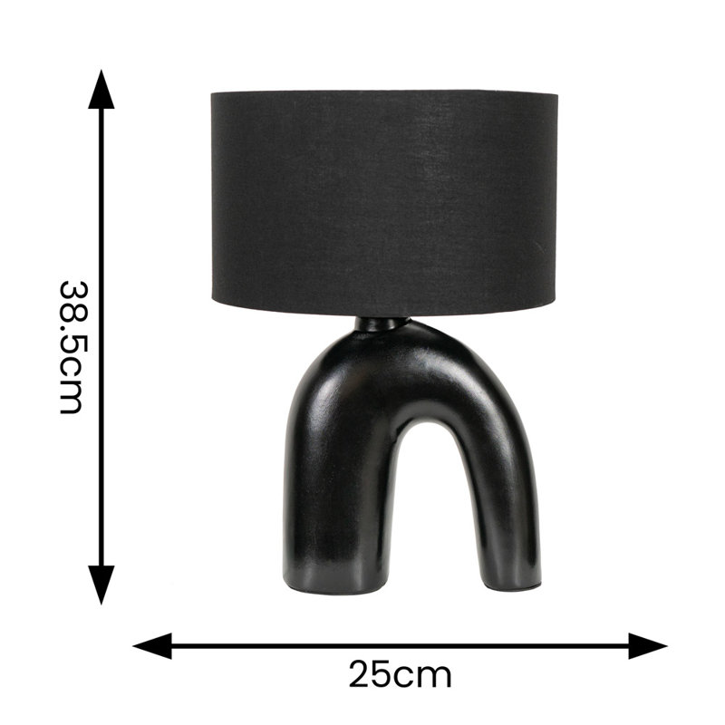 Ceramic Table Lamp, Black