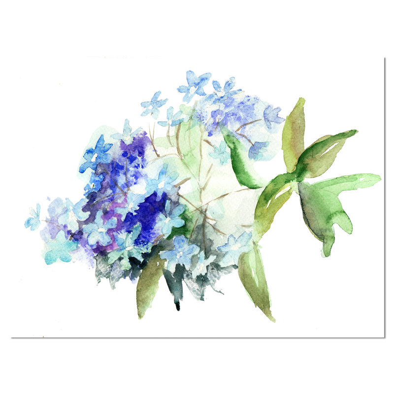 Hortensia floral, reproduction d’art sur toile tendue, H 12 po x l 20 po