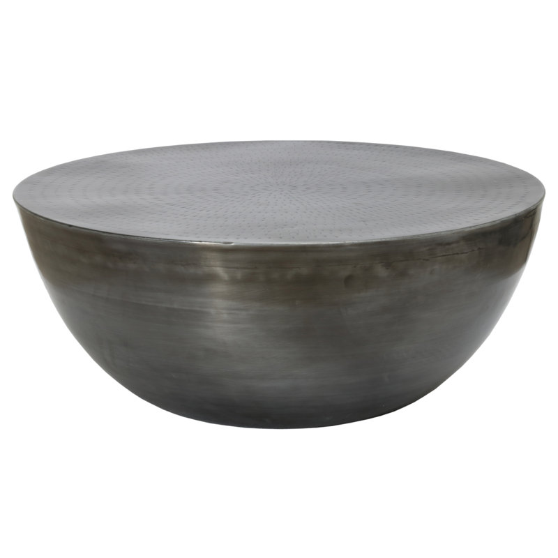 Hobbs Drum Coffee Table, Antique Nickel