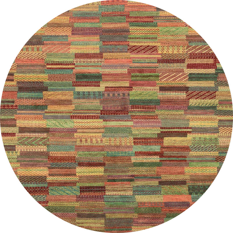 Tapis abstrait à motif abstrait moderne 4010, Rond 8 pi