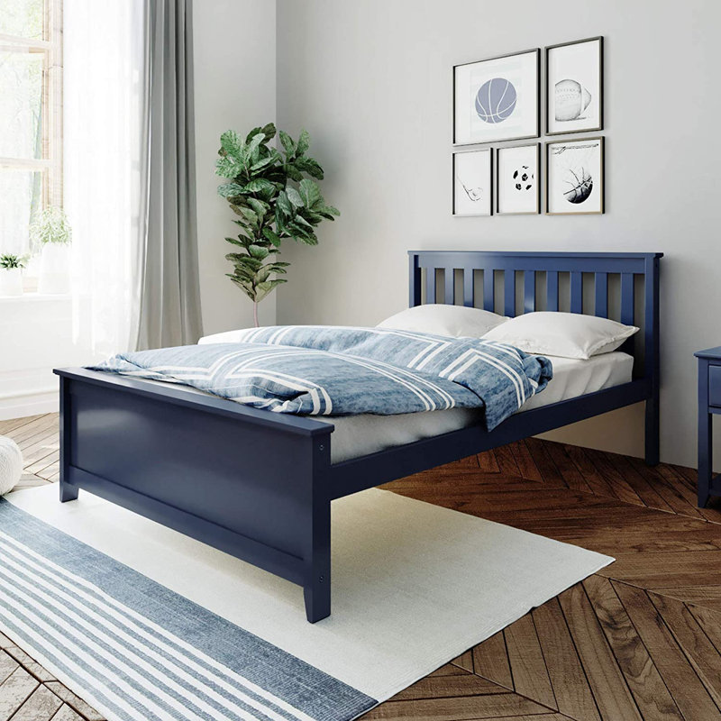 Bolin Kids Solid Wood Platform Bed, Blue, Full